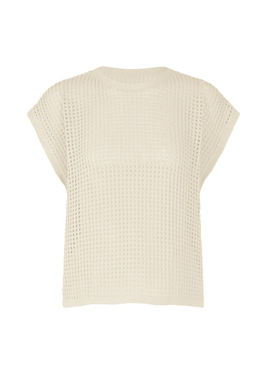 FISHNET KNIT、ウィメンズ_トップス_ベスト、ホワイト