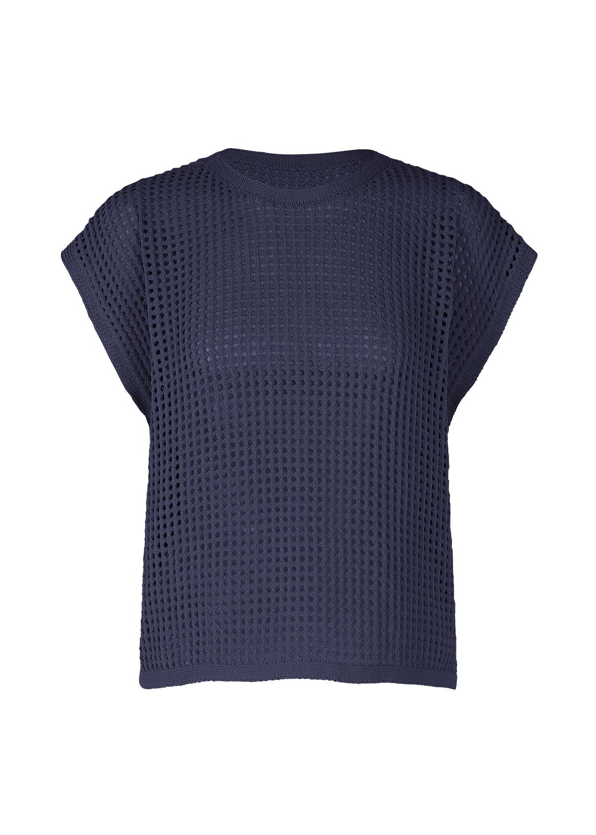 FISHNET KNIT、ウィメンズ_トップス_ベスト、ネイビー