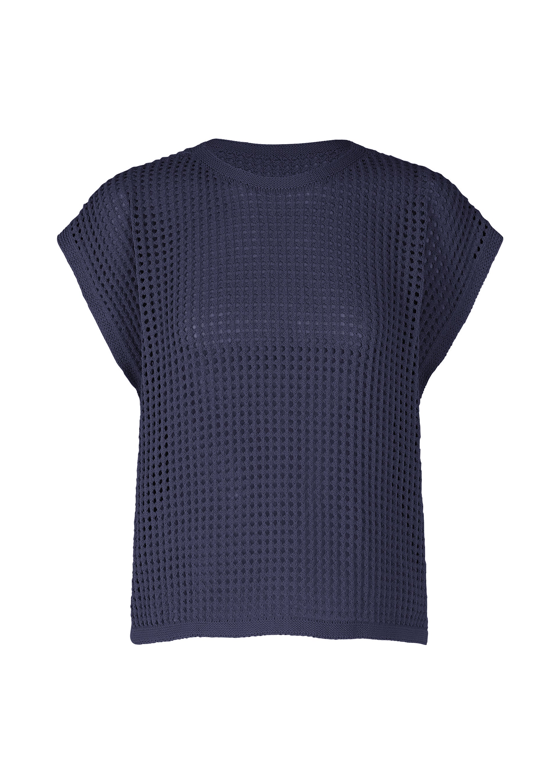 FISHNET KNIT、ウィメンズ_トップス_ベスト、ネイビー
