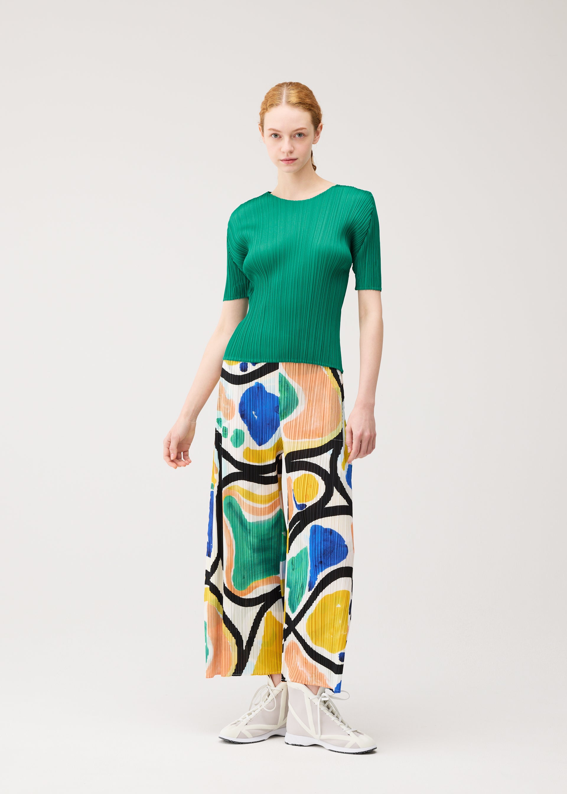 ISSEY MIYAKE マーブルプリント 変形ドレープパンツ 総柄 カーキ系 ROLL – isseymiyake.com