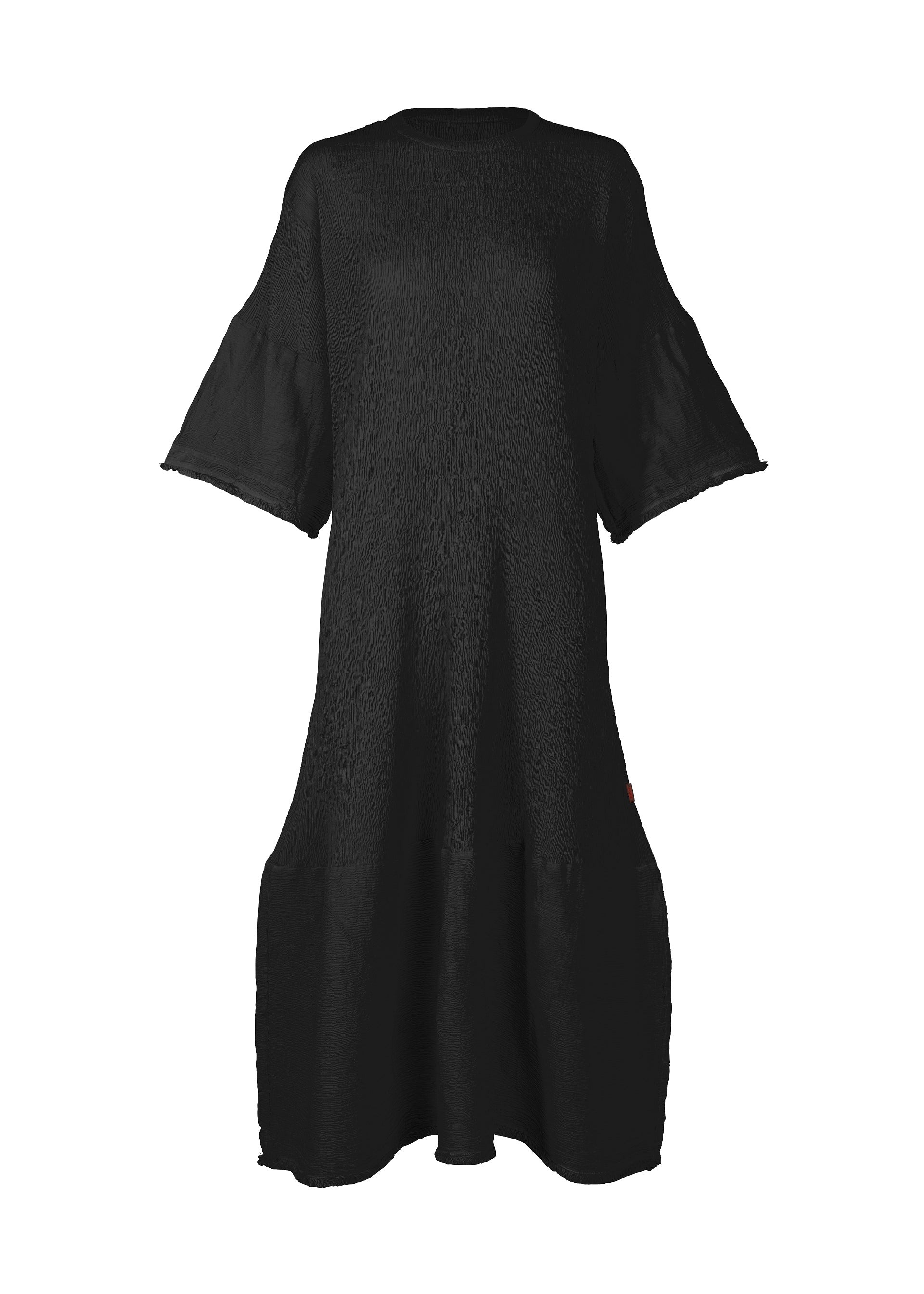 KYO CHIJIMI HEM LINE FRINGE、ウィメンズ_ワンピース、ブラック