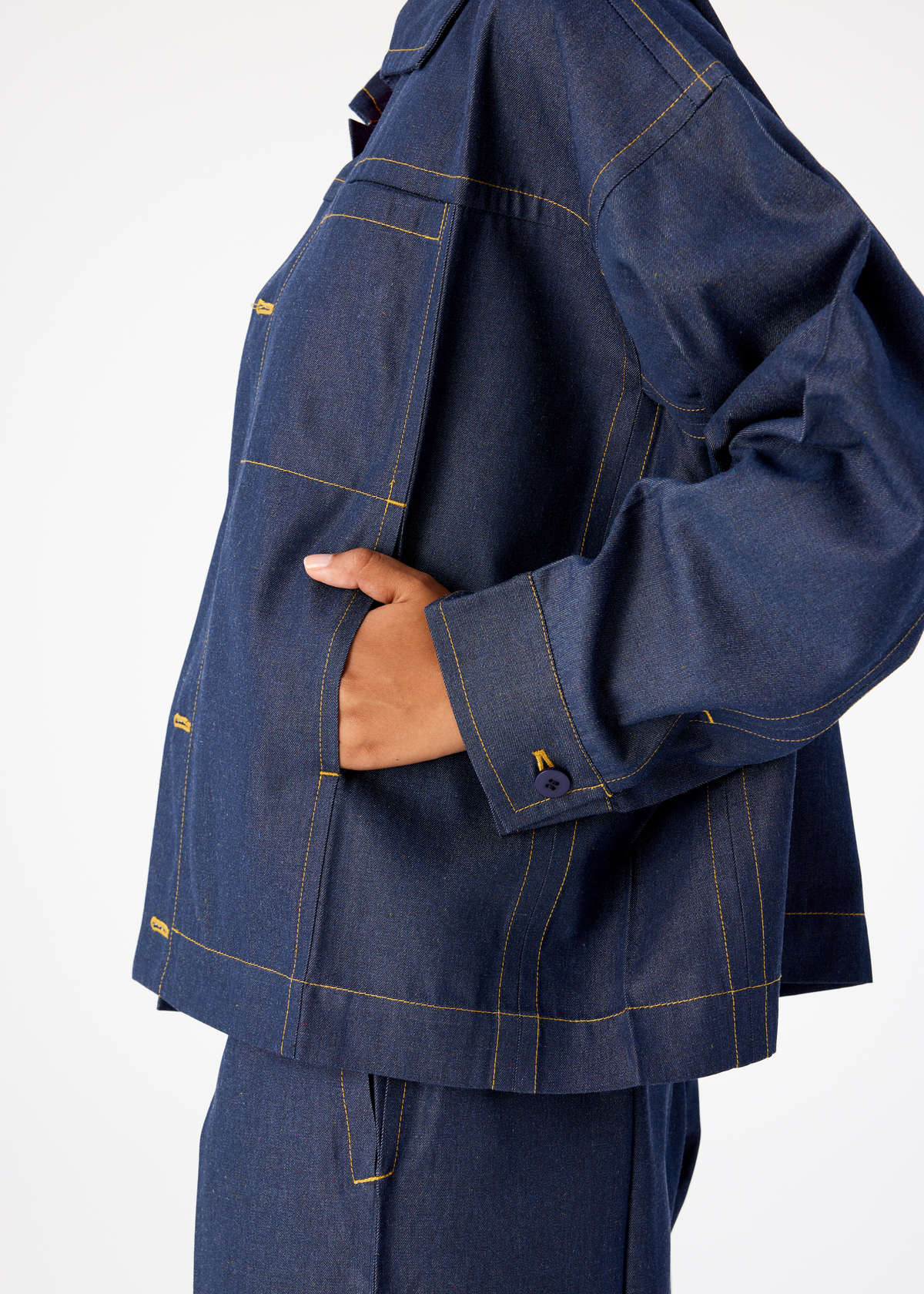 80s ISSEY MIYAKE よし イッセイミヤケ ノーカラー デニム ジャケット