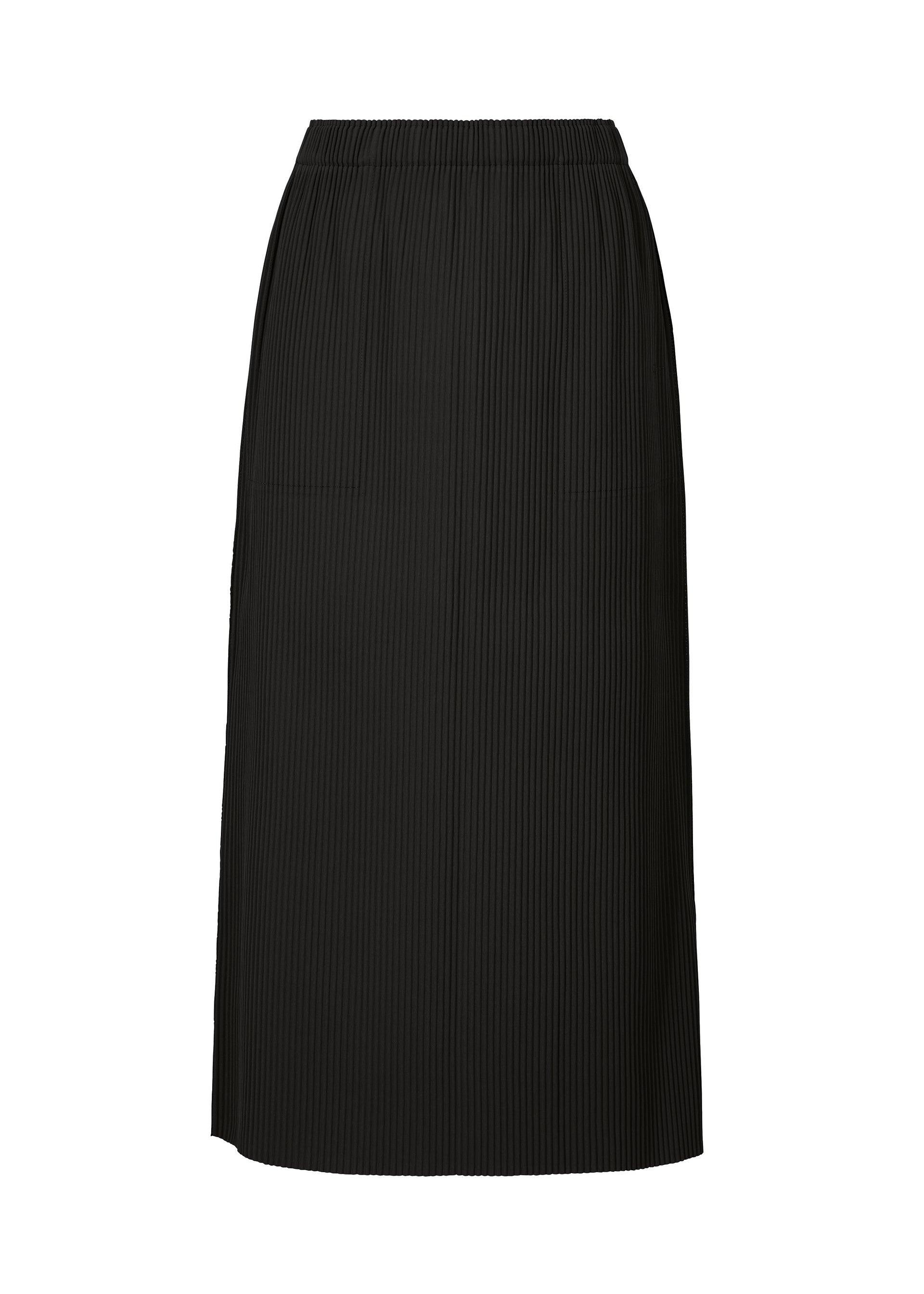 FINE KNIT PLEATS BOTTOM 3、ウィメンズ_スカート、ブラック