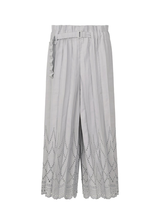 LACE PLEATS、ウィメンズ_パンツ、グレー