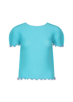 MELLOW STRETCH PLEATS、ウィメンズ_トップス_トップ、ブルー