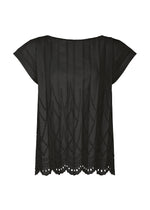 LACE PLEATS、ウィメンズ_トップス_トップ、ブラック