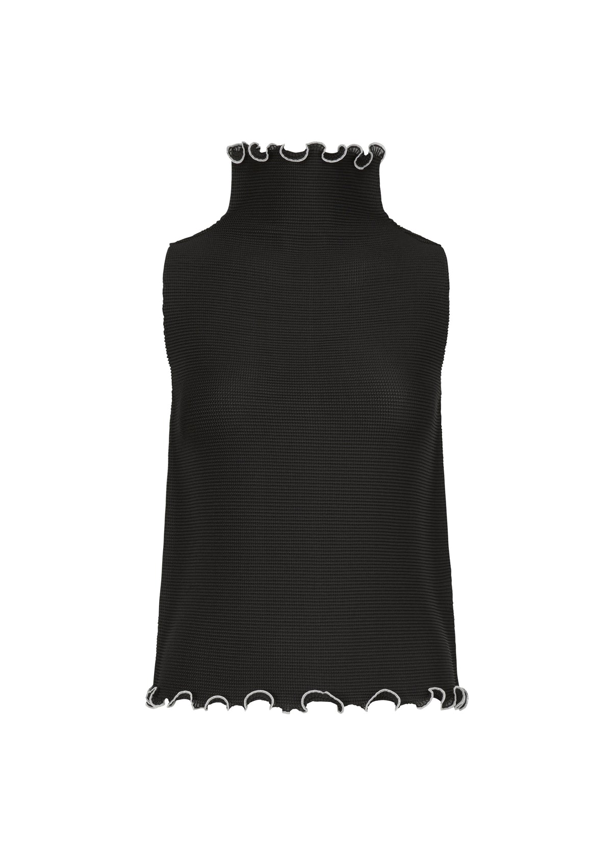 MELLOW STRETCH PLEATS、ウィメンズ_トップス_トップ、ブラック