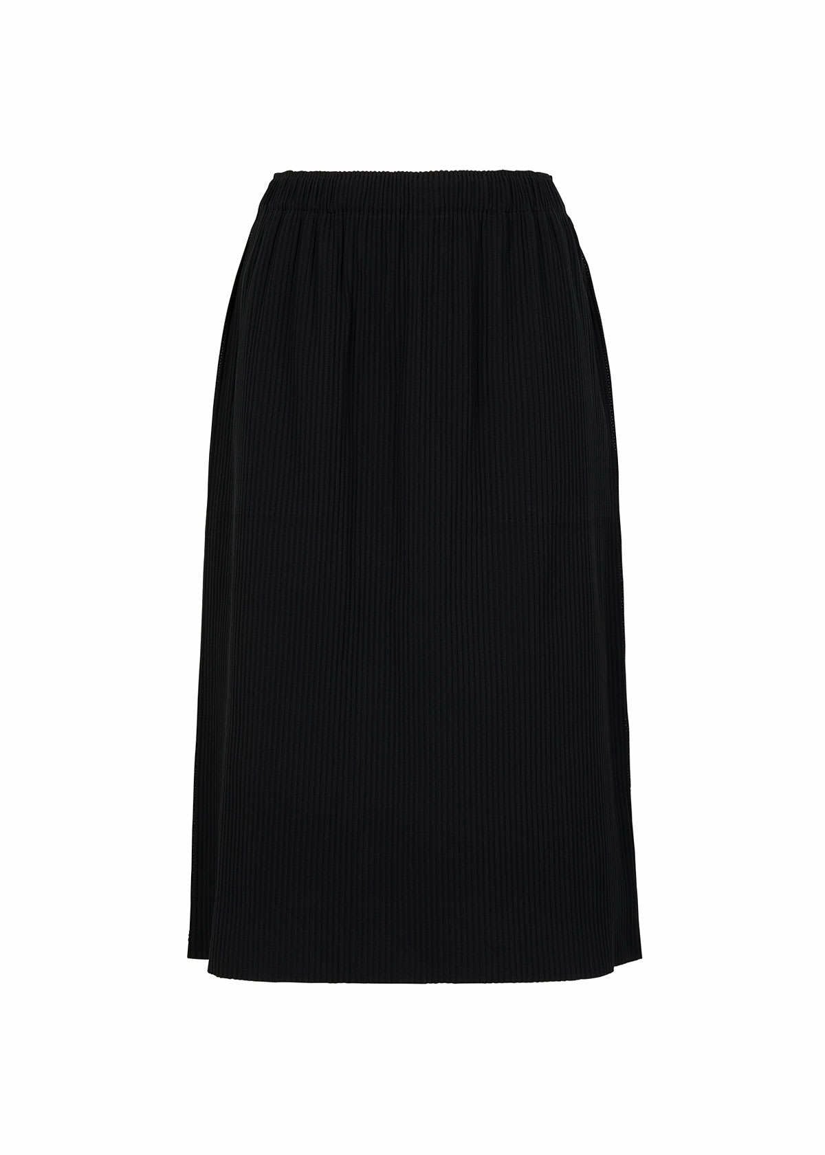 FINE KNIT PLEATS BLACK、ウィメンズ_スカート、ブラック