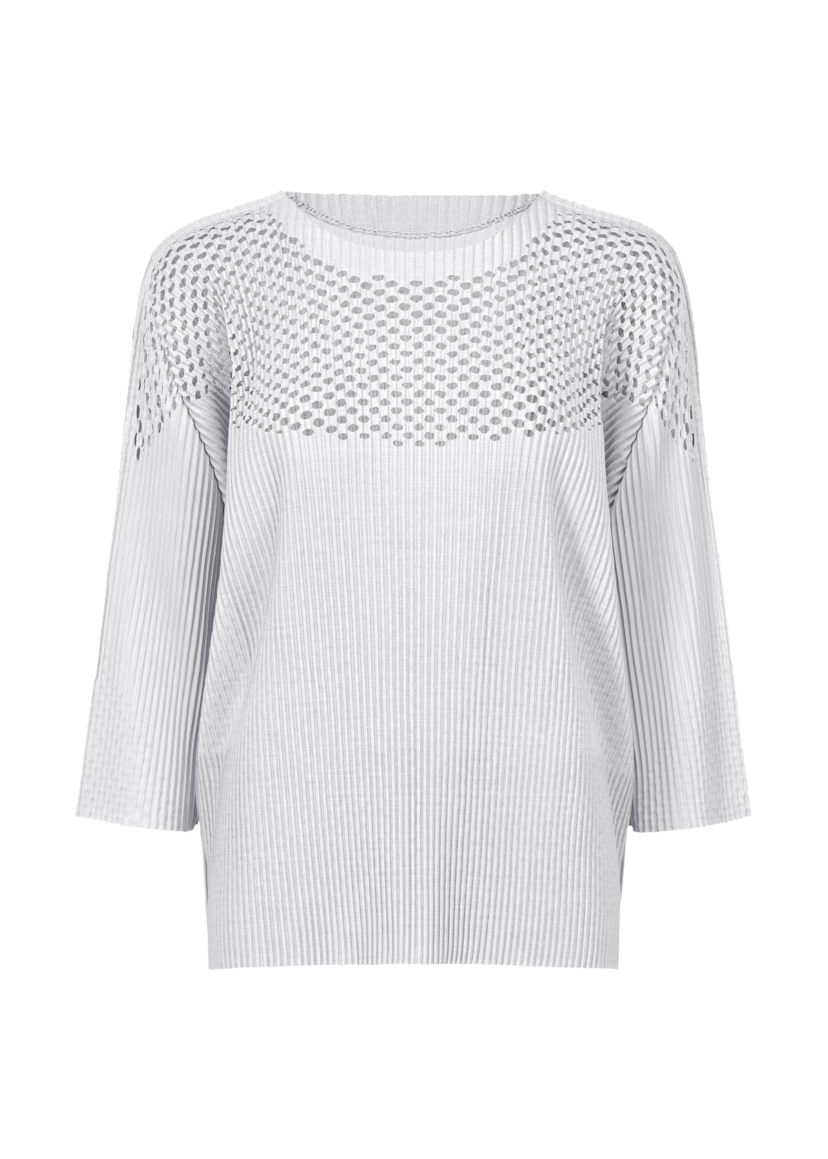 MIX FINE KNIT PLEATS、ウィメンズ_トップス_トップ、グレー