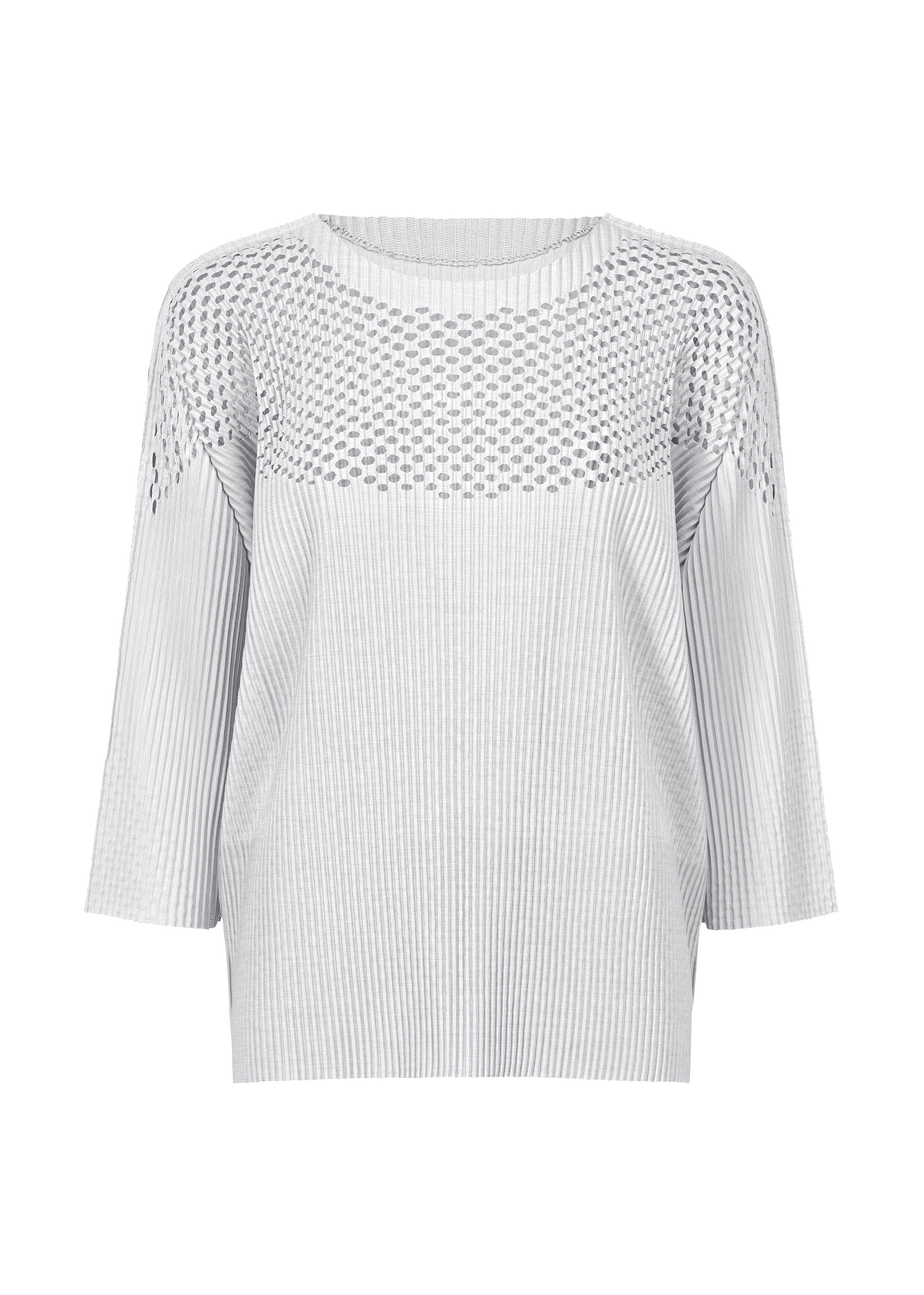 MIX FINE KNIT PLEATS、ウィメンズ_トップス_トップ、グレー