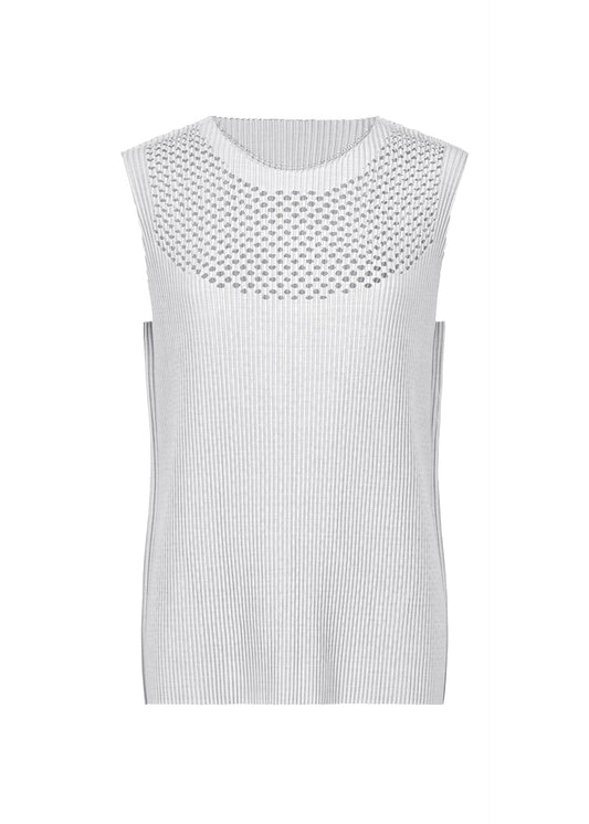 MIX FINE KNIT PLEATS、ウィメンズ_トップス_トップ、グレー